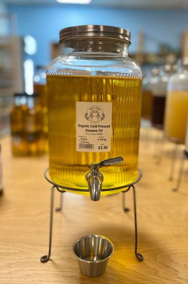 Zero Waste Oil and Vinegar| Refill Town | Chelmsford | Sesame Oil | Organic | Cold pressed |